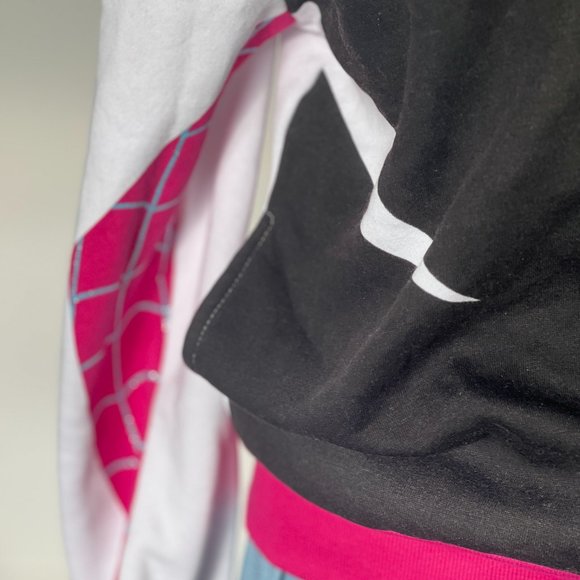 Marvel Spider-Man Gwen Ghost Spider Fleece Zip Up Hoodie - Junior 14/16 Women XS - Picture 6 of 7